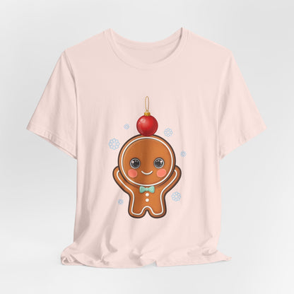 Kawaii Gingerbread Christmas Tee, Cute Holiday Unisex Shirt