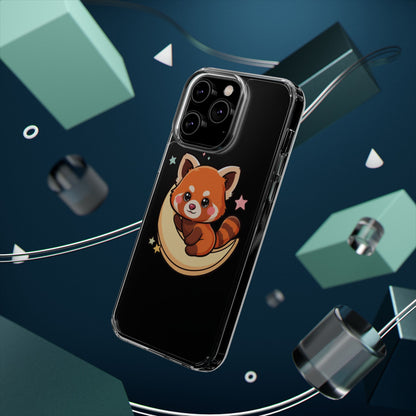 Red Panda Phone Case, Kawaii Moon Companion