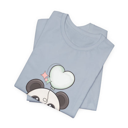 Kawaii Panda T-Shirt with Floating Balloon
