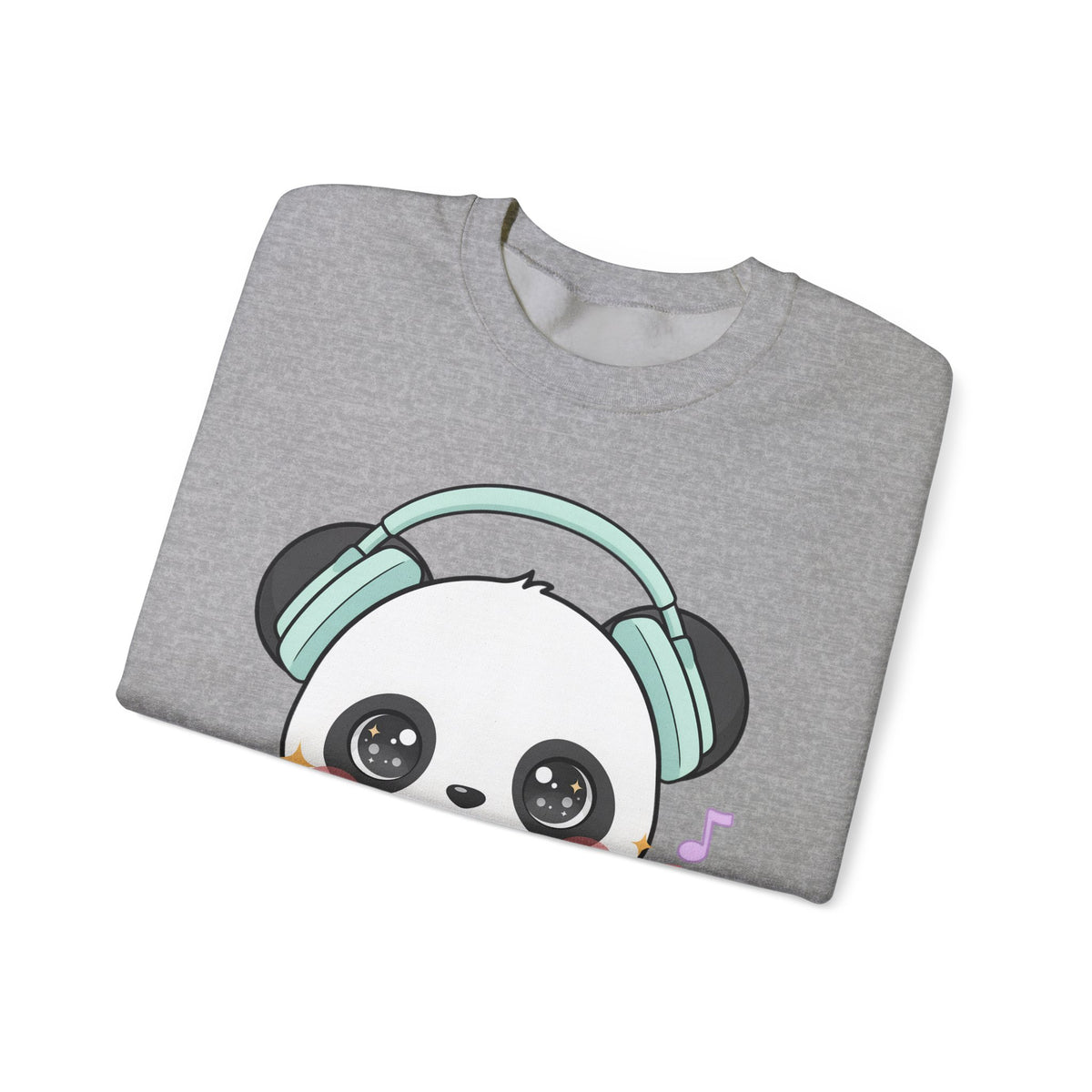 Kawaii Panda Music Sweatshirt, Cute Headphone Panda Crewneck