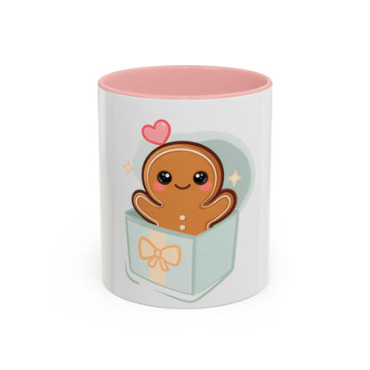 Gingerbread Gift Mug, Cute Holiday Accent Coffee Mug