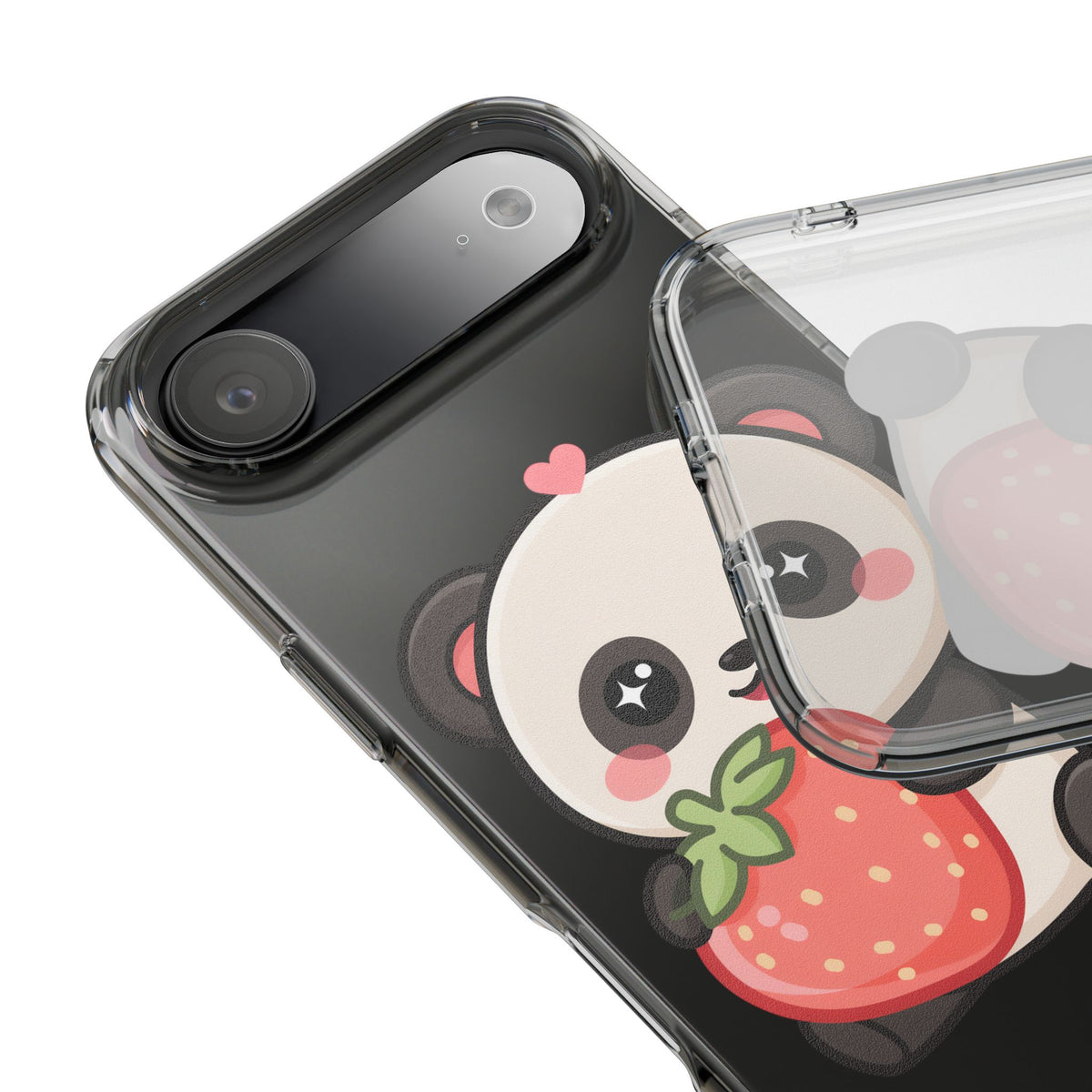 Kawaii Panda Phone Case, Sweet Strawberry Gift