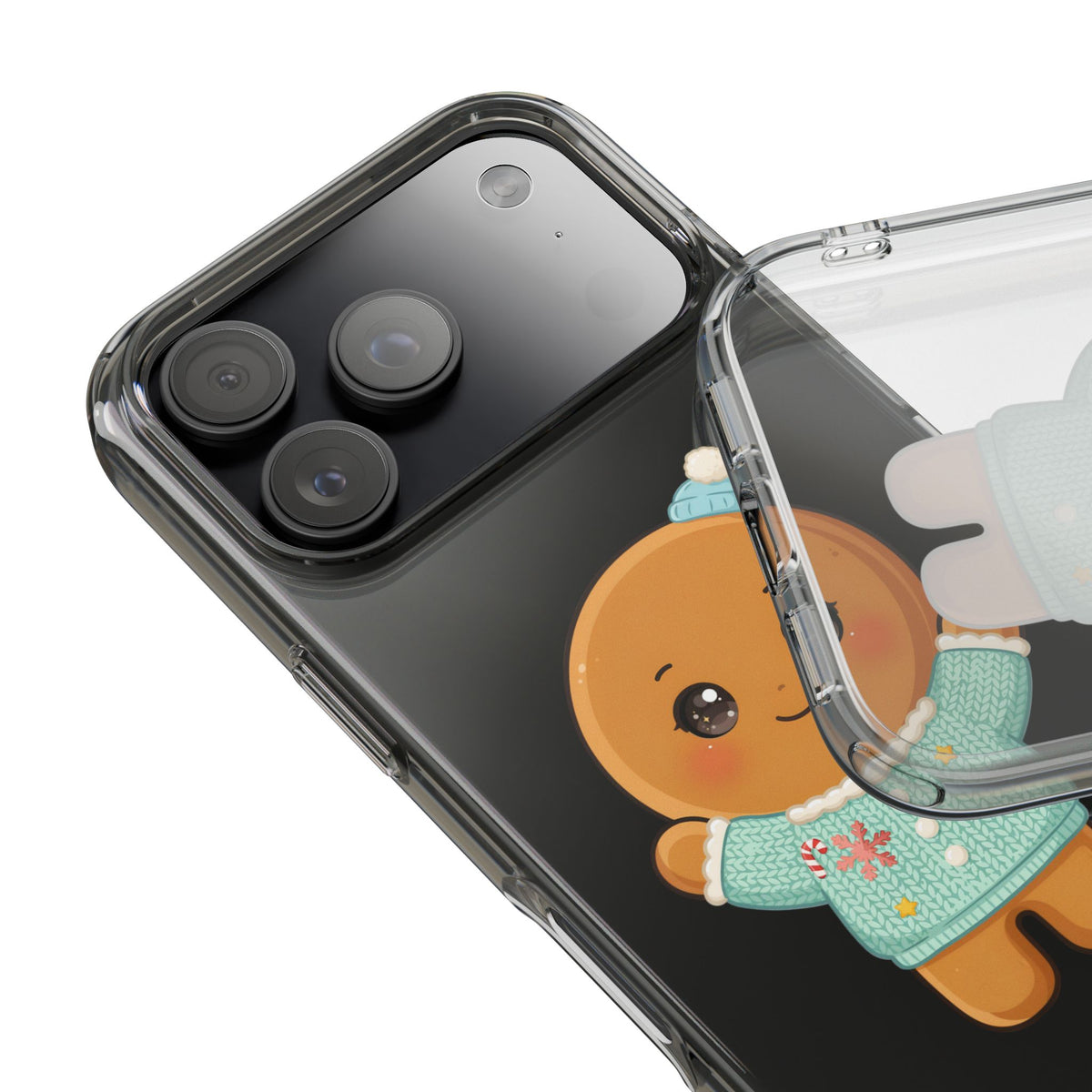 Kawaii Gingerbread Phone Case, Cute Christmas Sweater Cookie