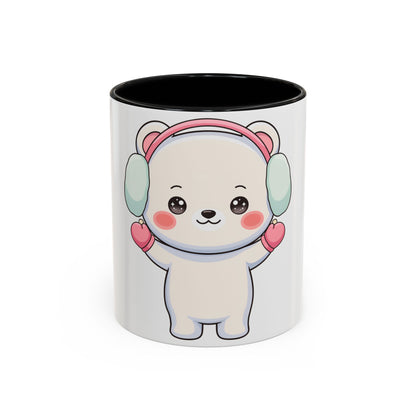 Kawaii Polar Bear Mug, Cute Winter Accent Coffee Mug