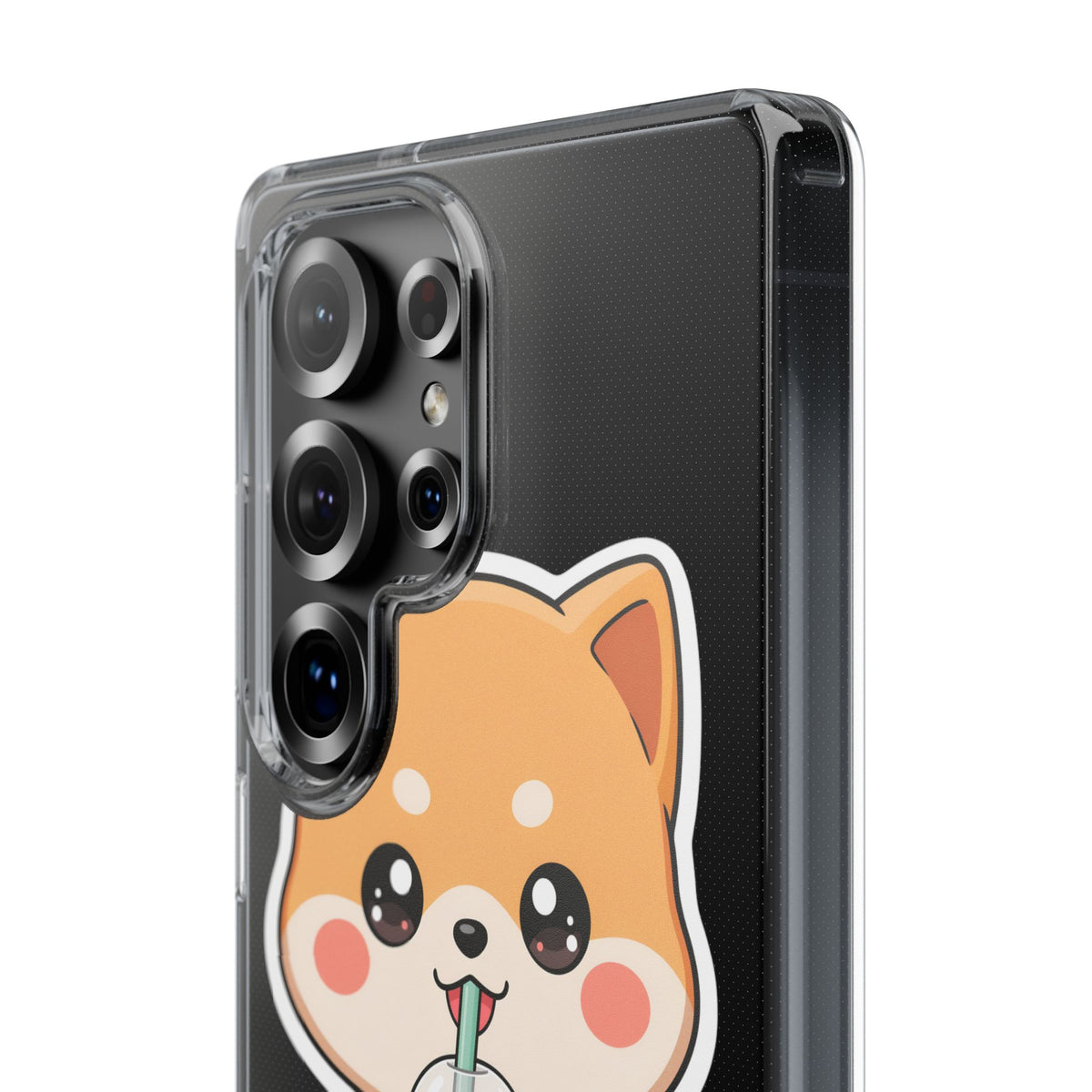 Kawaii Shiba Inu Phone Case for Bubble Tea Lovers