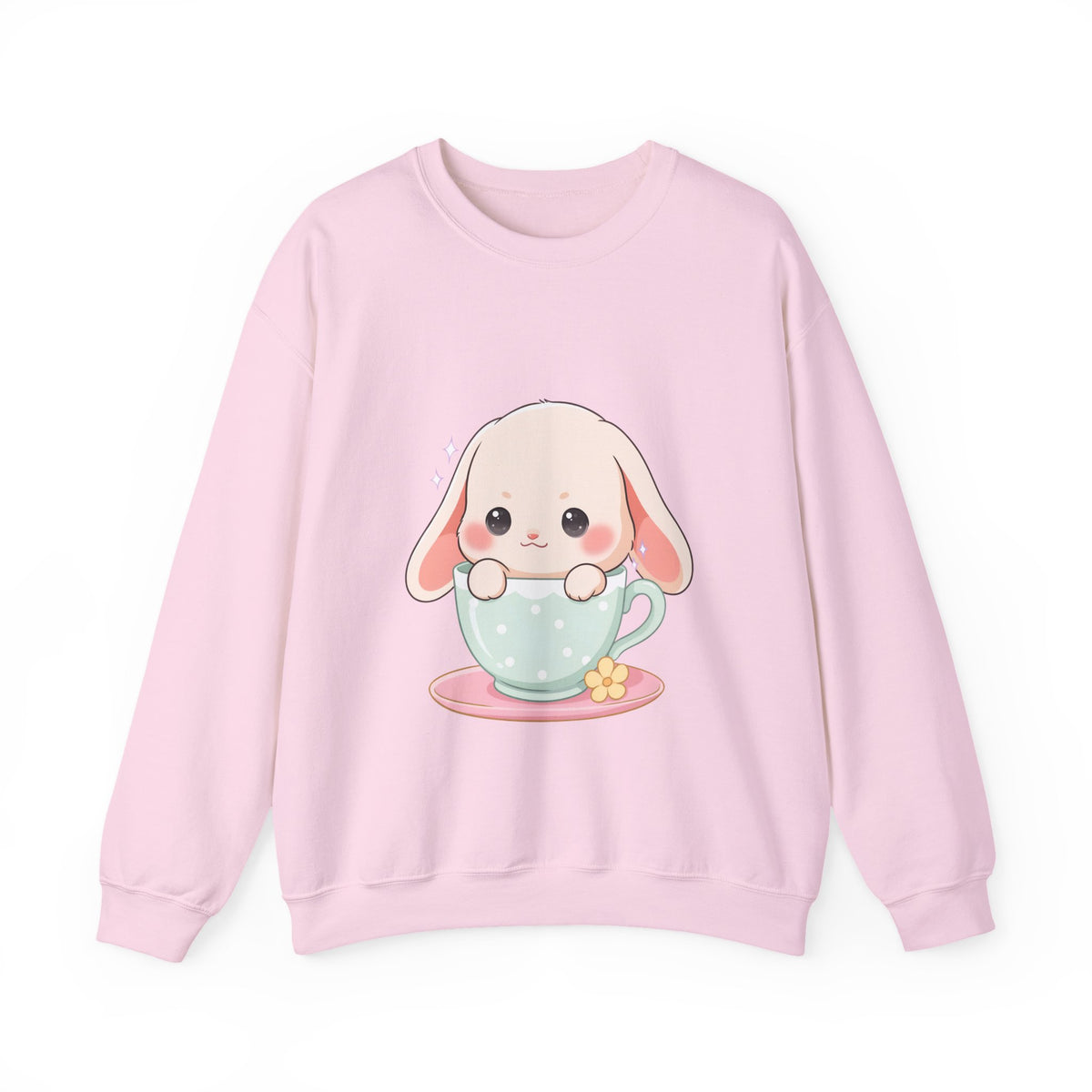 Kawaii Bunny Sweatshirt, Cute Chibi Tea Cup Rabbit