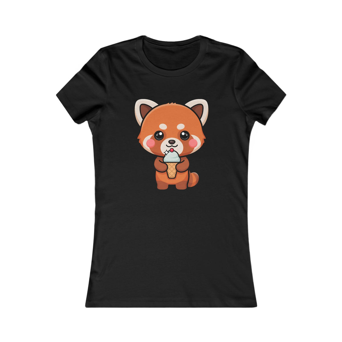 Kawaii Red Panda Ice Cream Women's Favorite Tee