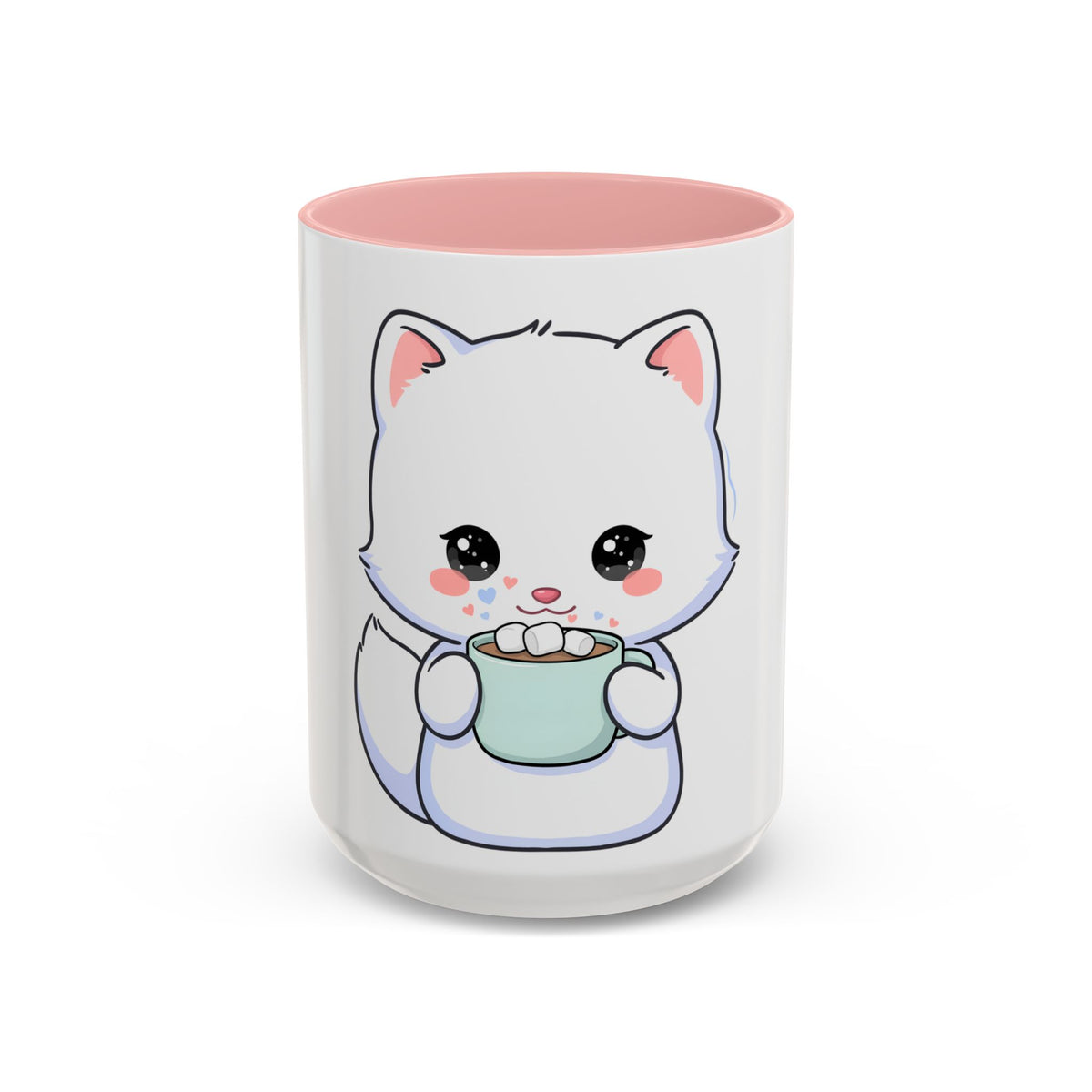 Kawaii Arctic Fox Mug – Cute Cocoa Lover Accent Coffee Mug