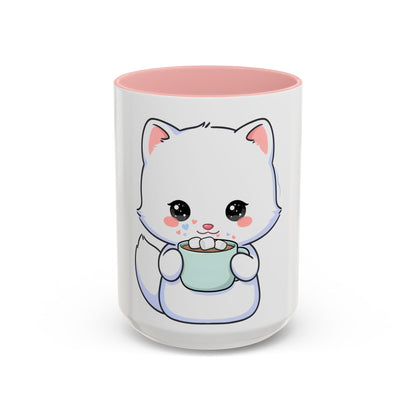 Kawaii Arctic Fox Mug – Cute Cocoa Lover Accent Coffee Mug