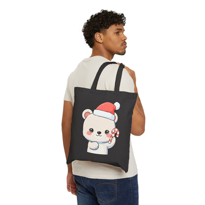 Christmas Polar Bear Tote Bag | Cute Kawaii Holiday Gift