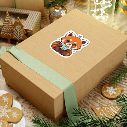 Reading Red Panda Kiss-Cut Sticker for Book Lovers