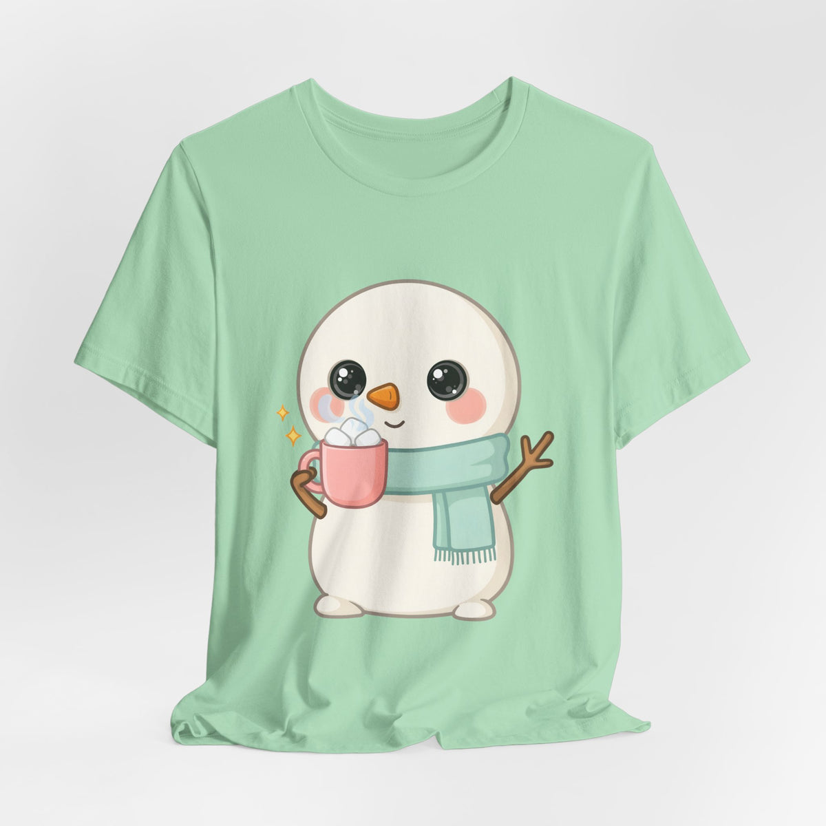 Kawaii Snowman T-Shirt for Cozy Cocoa Breaks