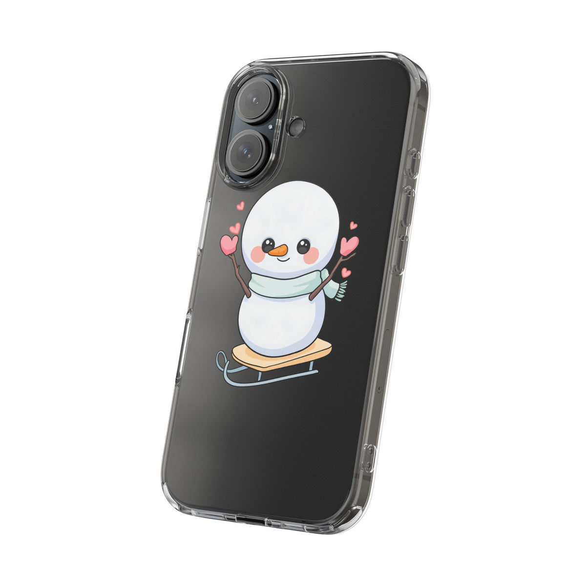Kawaii Snowman Phone Case, Cute Winter Cheer