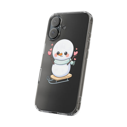 Kawaii Snowman Phone Case, Cute Winter Cheer