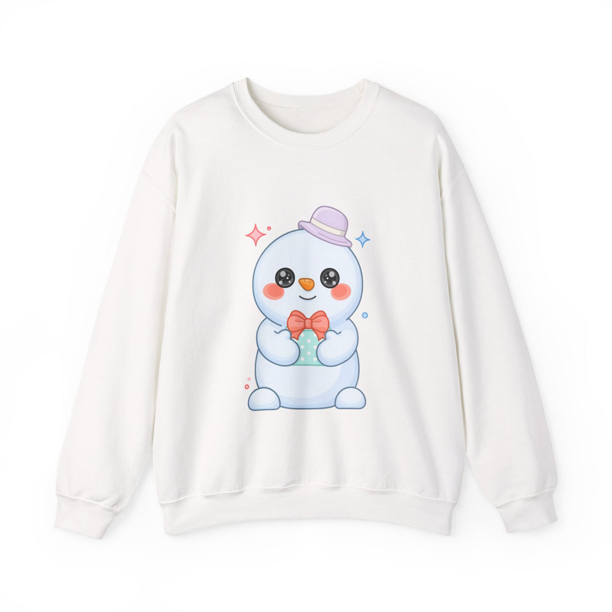 Kawaii Snowman Christmas Sweatshirt, Cute Holiday Gift