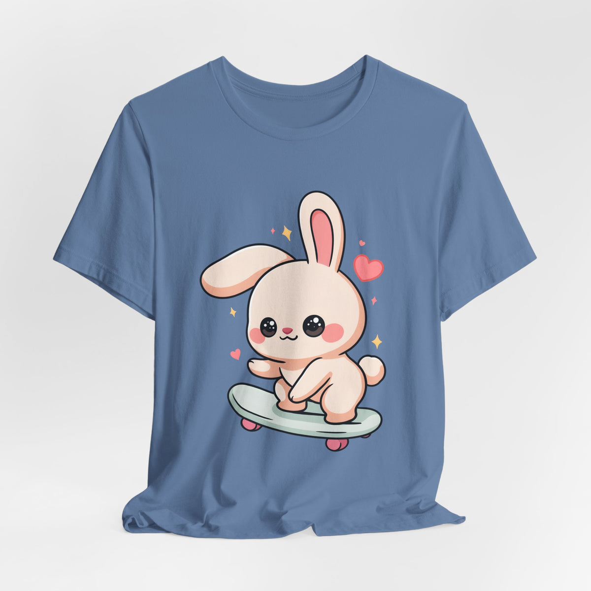 Kawaii Bunny Skateboard T-Shirt for Cute Style Fans