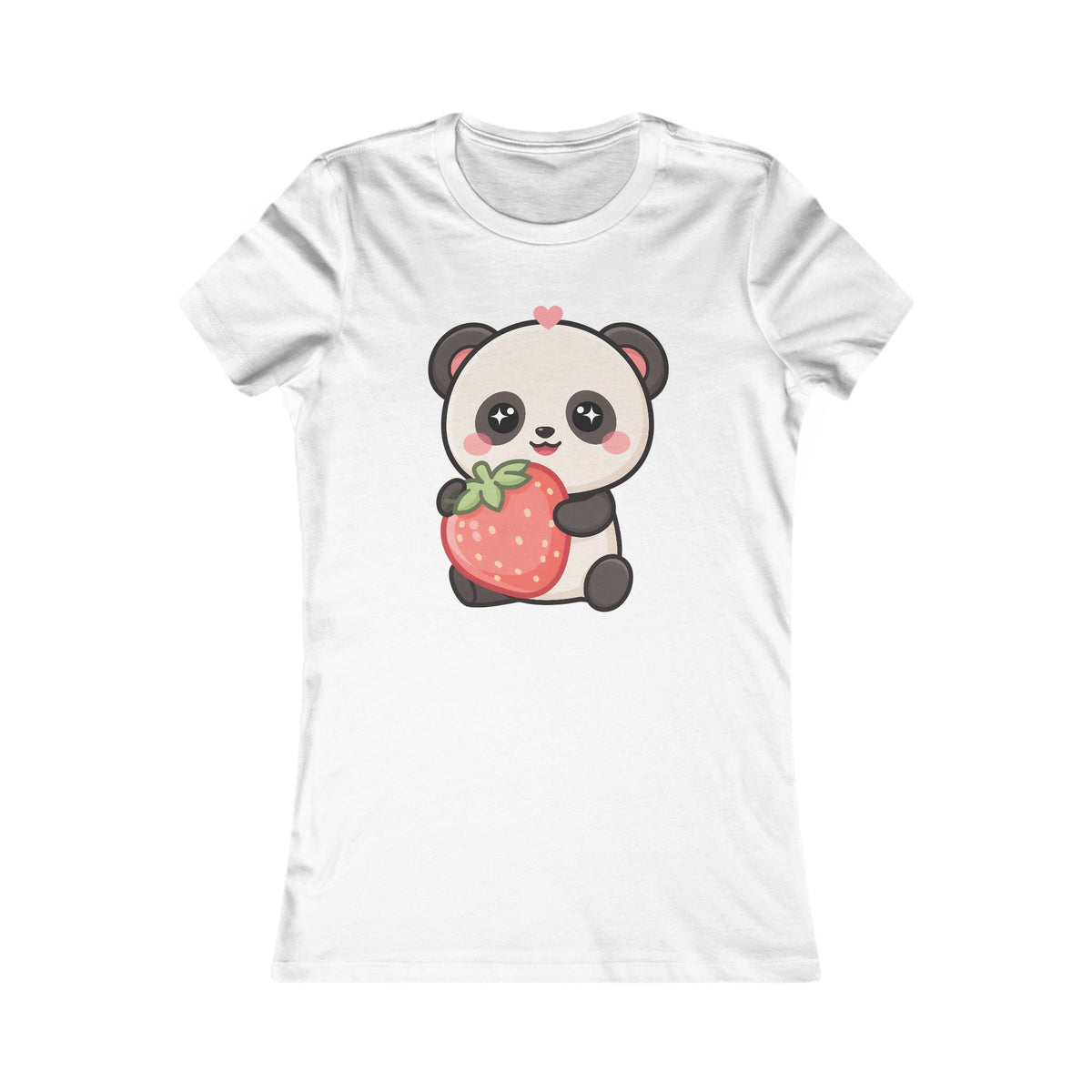 Kawaii Panda Strawberry Women's Tee for Cute Casual Outfits