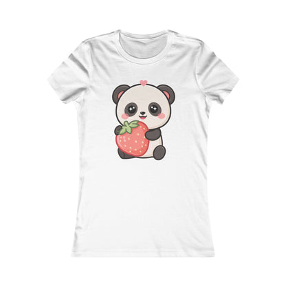 Kawaii Panda Strawberry Women's Tee for Cute Casual Outfits