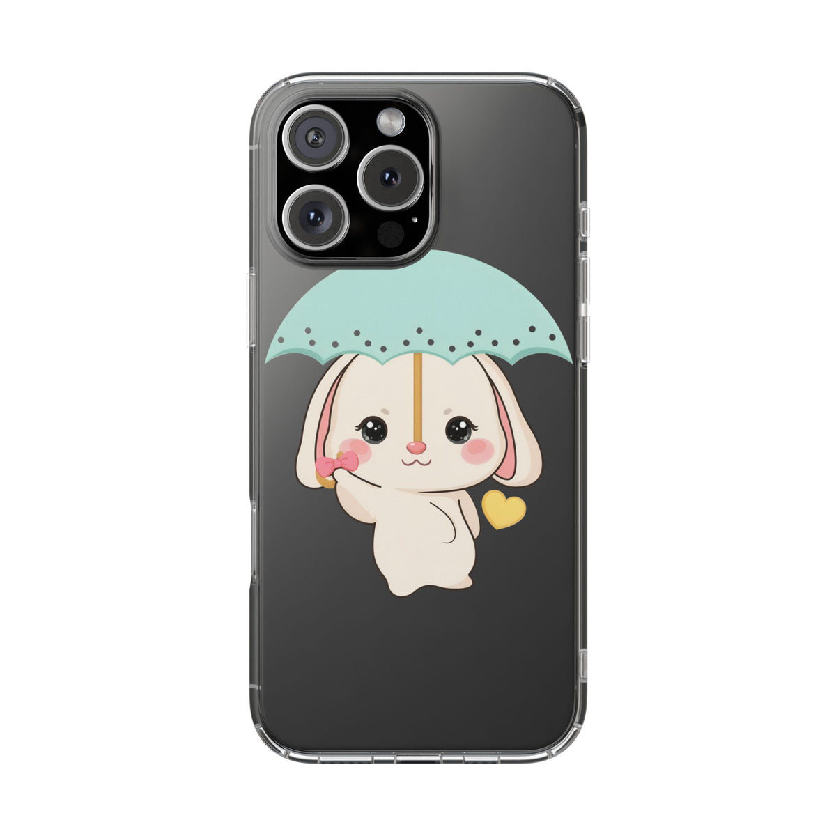 Kawaii Bunny Phone Case with Umbrella | Cute Clear Case