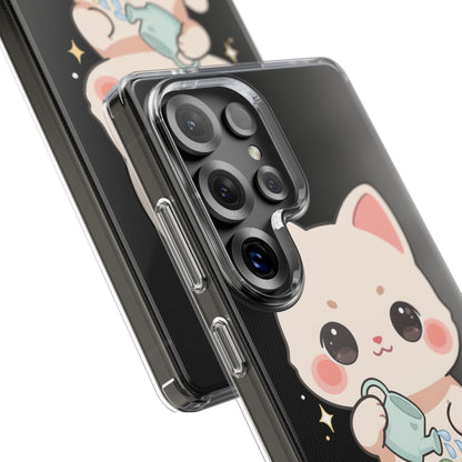 Kawaii Cat Phone Case, Cute Plant Lover Gift