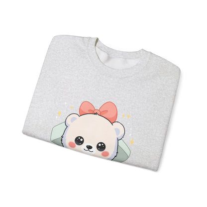 Kawaii Polar Bear Sweatshirt, Cute Gift Box Cub