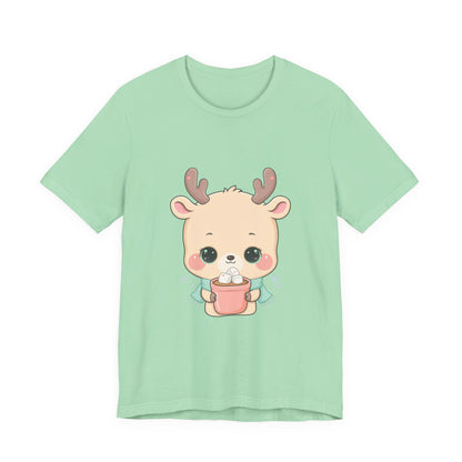 Kawaii Reindeer T-Shirt for Cozy Cocoa Season