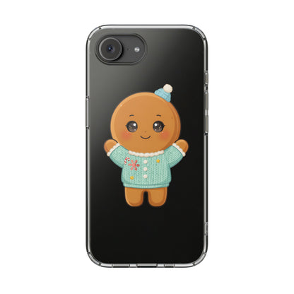 Kawaii Gingerbread Phone Case, Cute Christmas Sweater Cookie