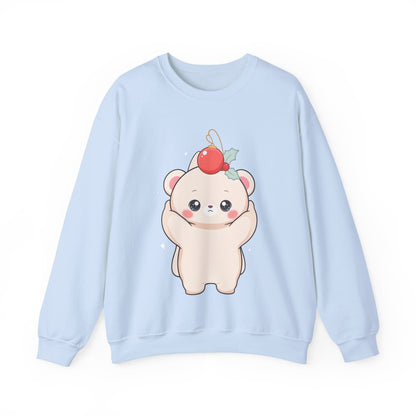 Kawaii Polar Bear Christmas Sweatshirt, Cute Holiday Crewneck