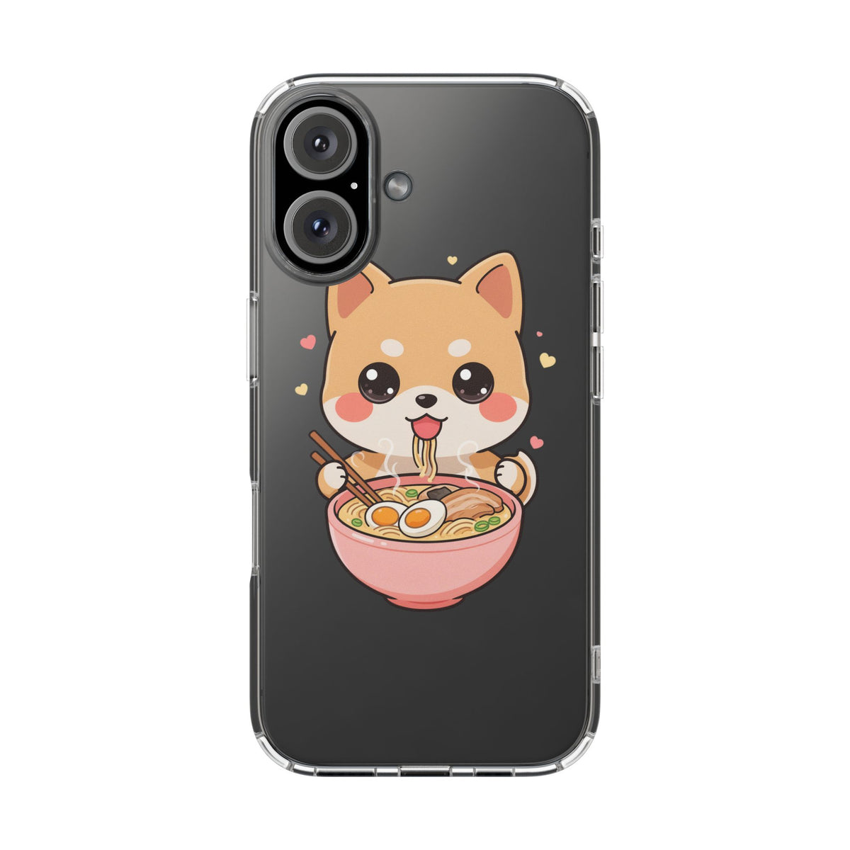 Kawaii Shiba Inu Ramen Clear Impact-Resistant Case