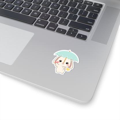 Kawaii Bunny Sticker with Umbrella | Cute Vinyl Decal