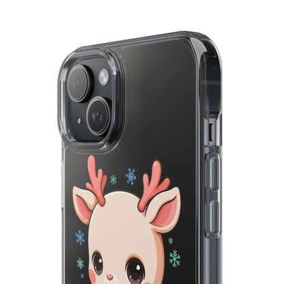 Christmas Reindeer Clear Impact-Resistant Phone Case