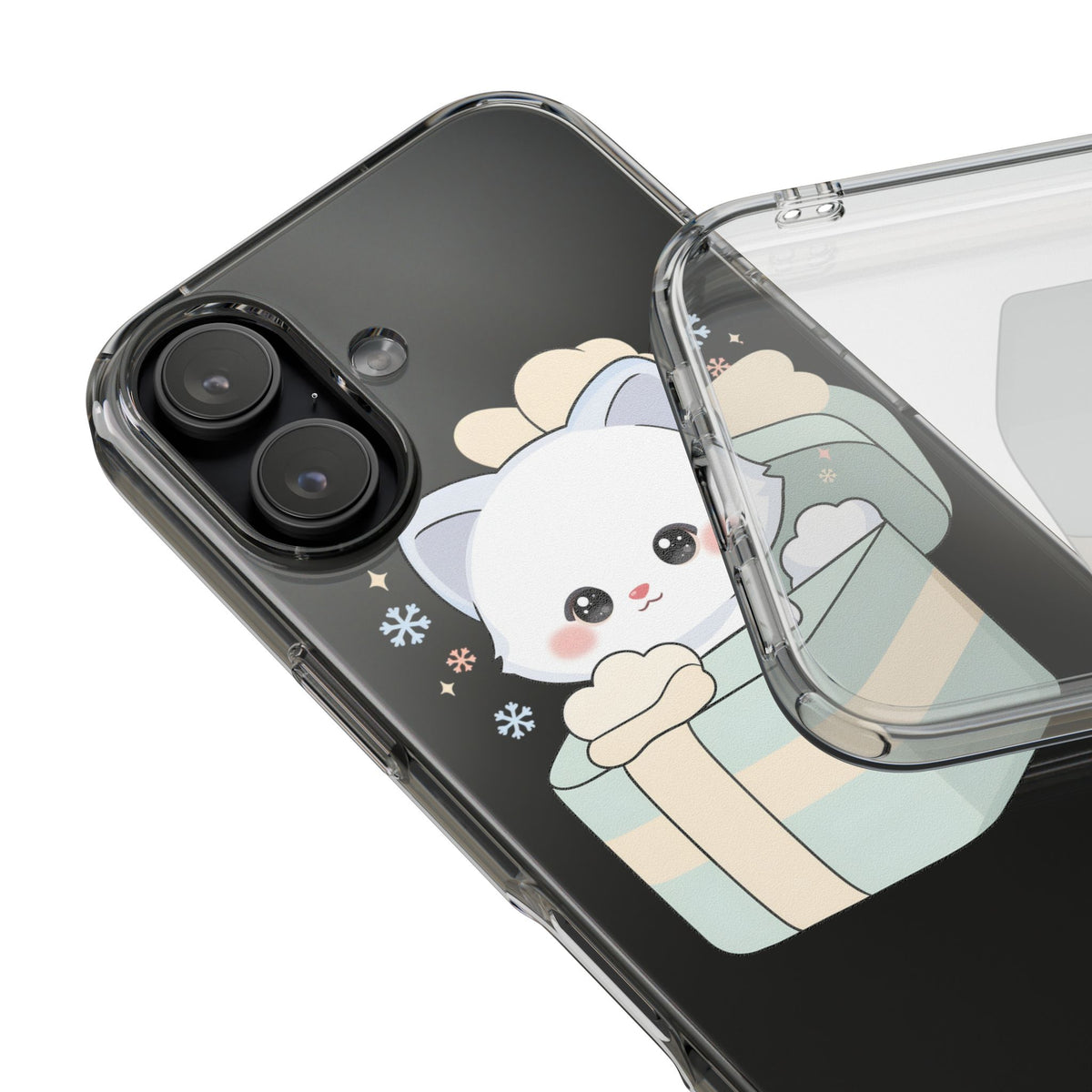 Kawaii Arctic Fox Clear Impact-Resistant Phone Case