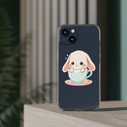 Kawaii Bunny Phone Case, Cute Teacup Rabbit