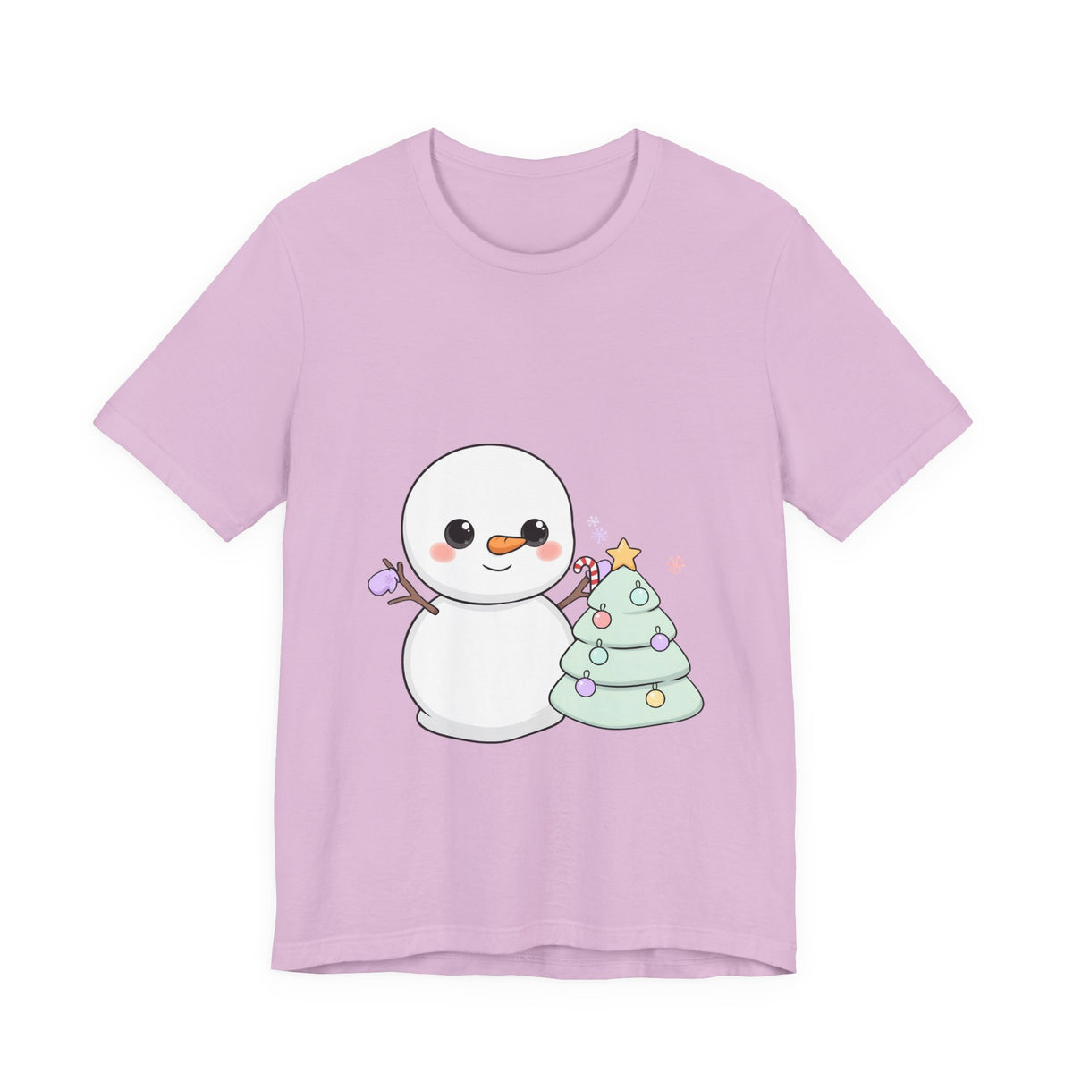 Kawaii Snowman Christmas T-Shirt for Festive Outfits