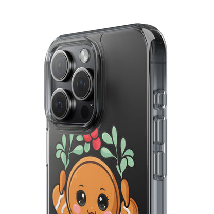 Kawaii Gingerbread Phone Case with Mistletoe Cheer