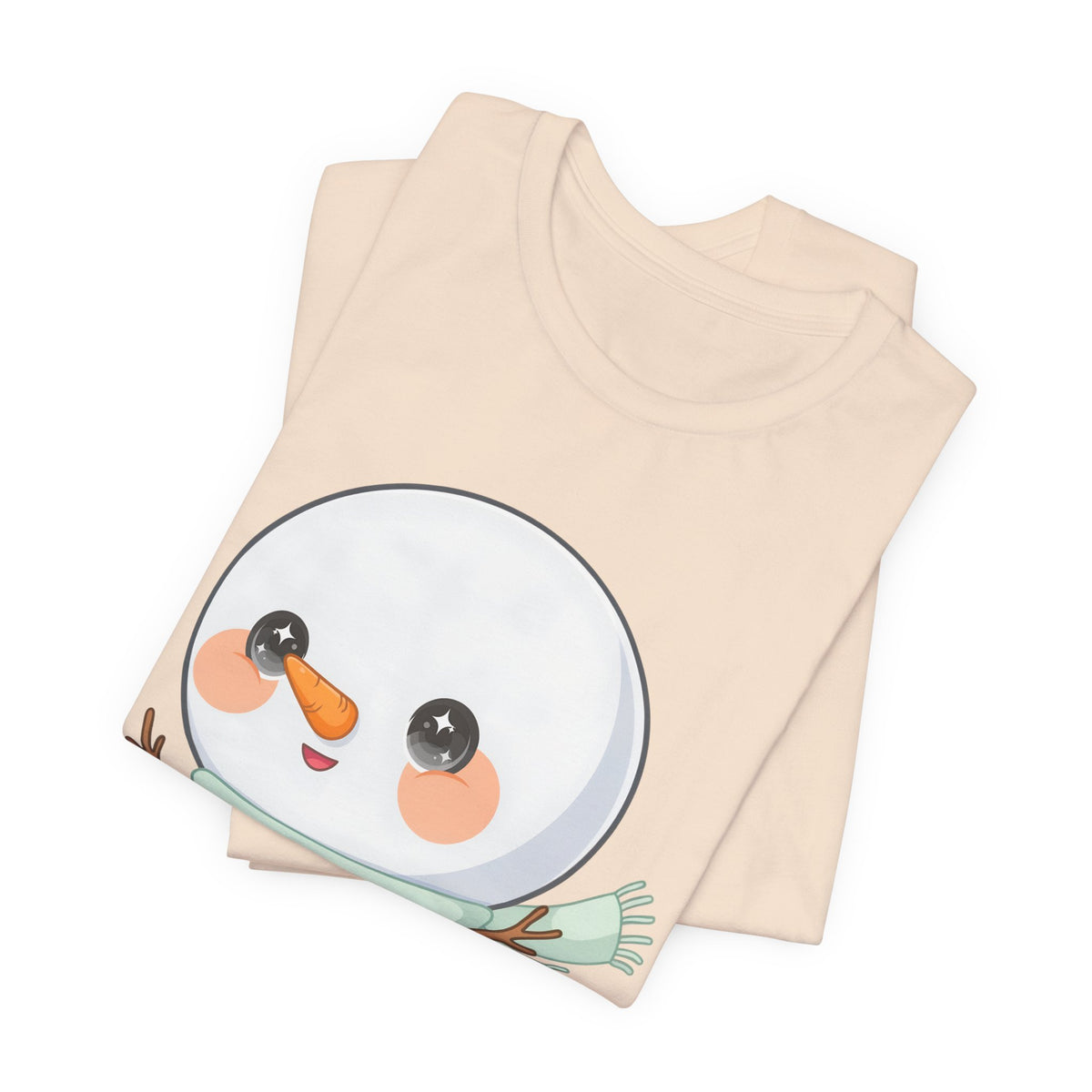Cute Snowman T-Shirt, Kawaii Ice Skating Holiday Gift