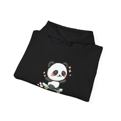 Kawaii Skateboard Panda Hoodie, Cute Chibi Animal Sweatshirt