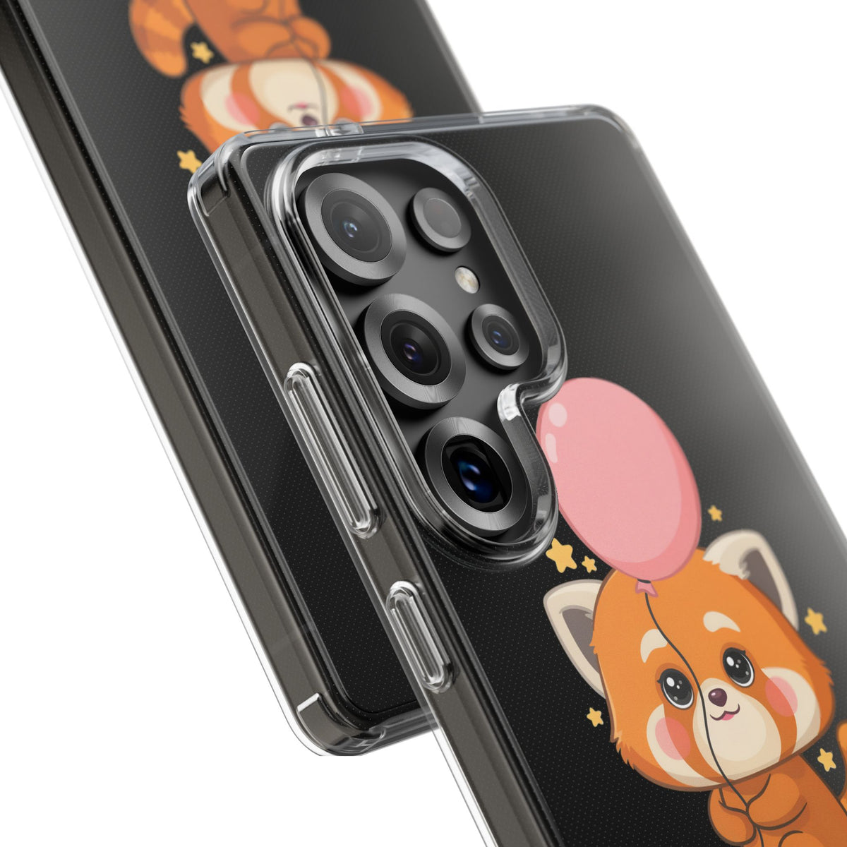 Kawaii Red Panda Clear Impact-Resistant Case with Balloon