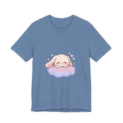 Kawaii Sleeping Bunny Tee, Cute Cloud Nap Unisex Shirt