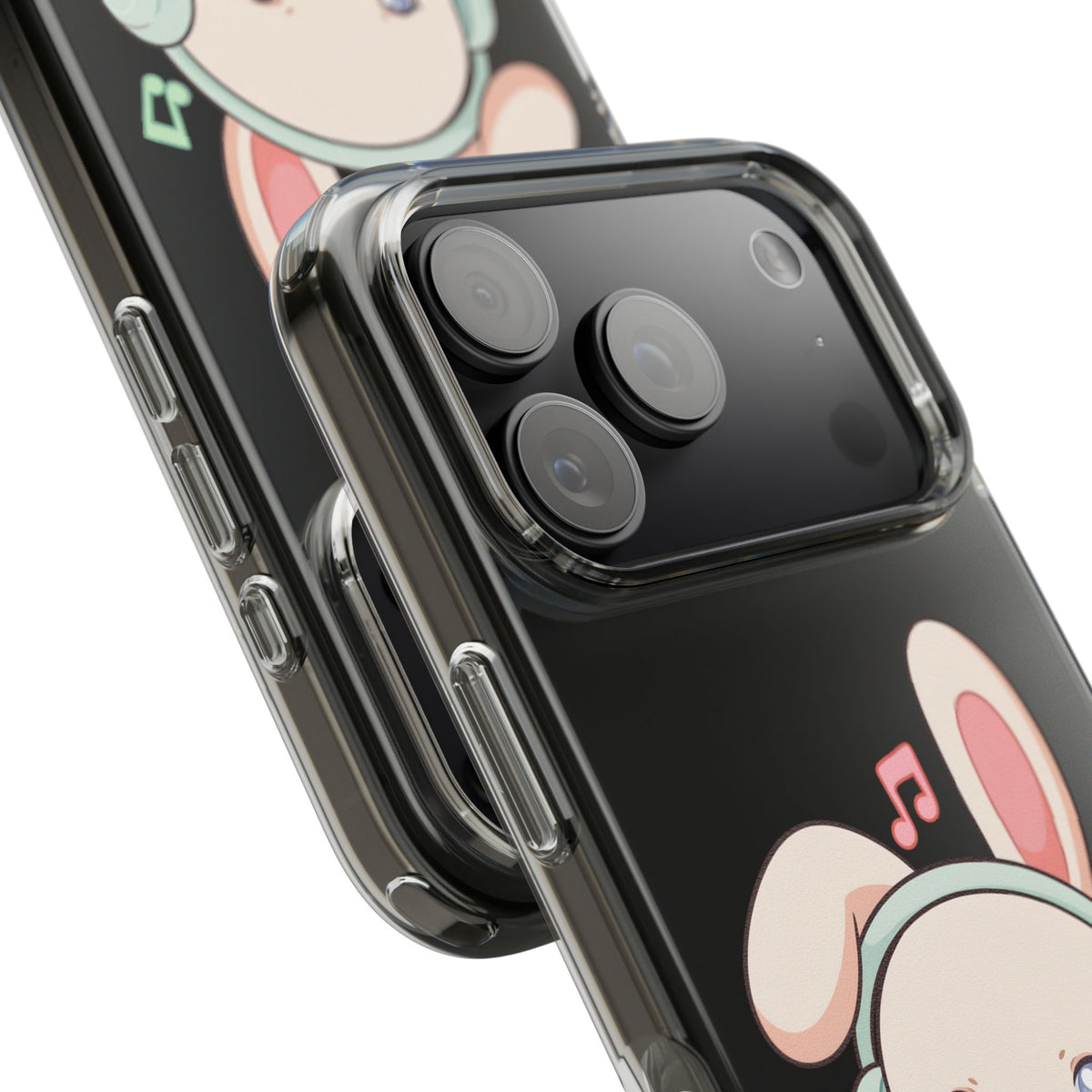 Kawaii Bunny Phone Case, Cute Music Lover Gift