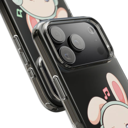 Kawaii Bunny Phone Case, Cute Music Lover Gift