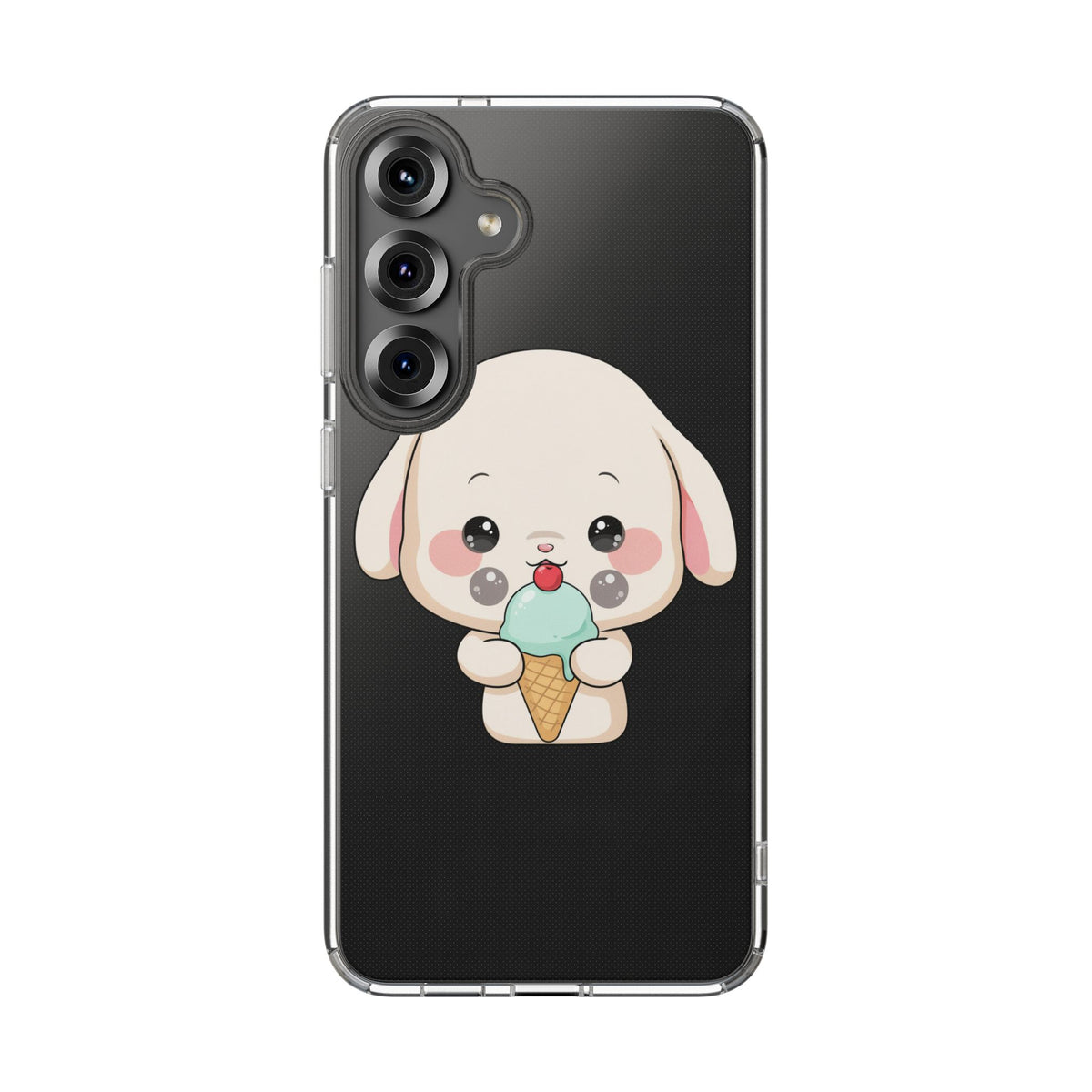 Kawaii Bunny Phone Case, Ice Cream Cutie Clear Case