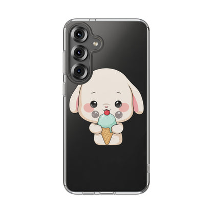 Kawaii Bunny Phone Case, Ice Cream Cutie Clear Case