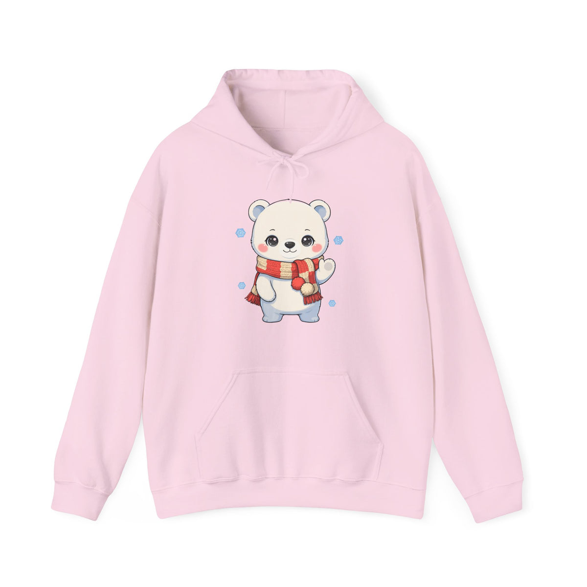 Kawaii Polar Bear Christmas Hoodie, Cozy Holiday Sweatshirt