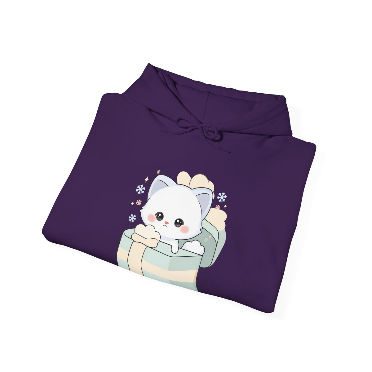 Kawaii Arctic Fox Hoodie, Cute Gift Box Sweatshirt