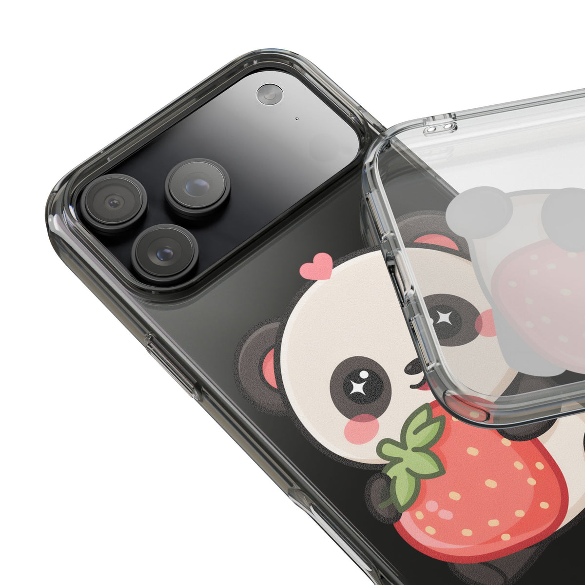 Kawaii Panda Phone Case, Sweet Strawberry Gift