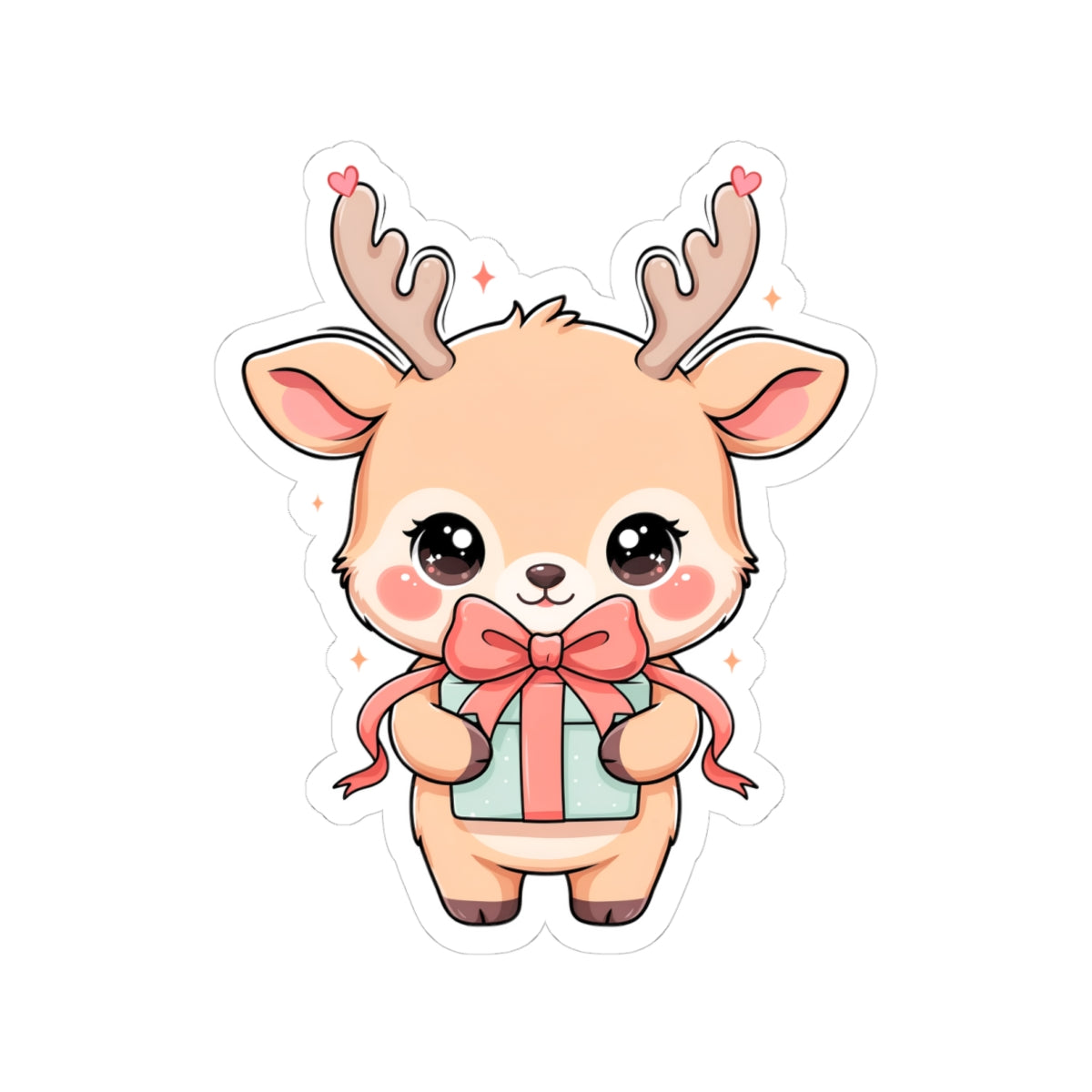 Kawaii Reindeer Sticker for Cute Holiday Decorating