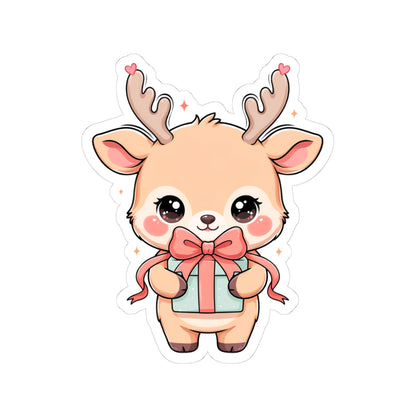Kawaii Reindeer Sticker for Cute Holiday Decorating