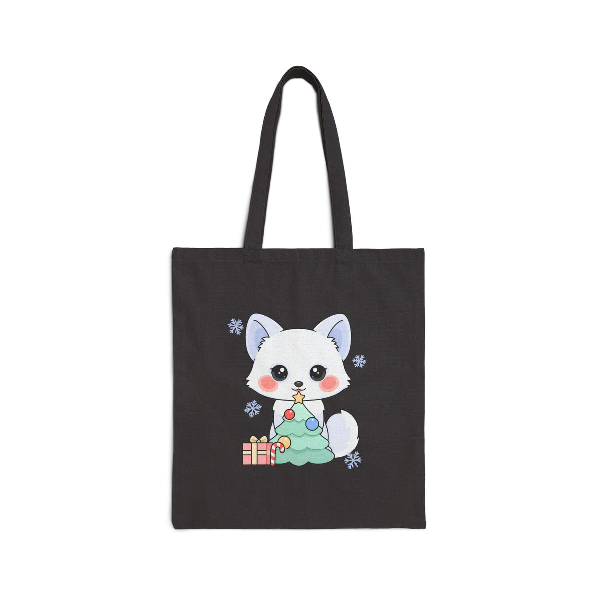 Christmas Fox Tote Bag for Holiday Gift Shopping