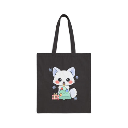 Christmas Fox Tote Bag for Holiday Gift Shopping